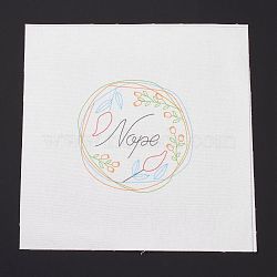 DIY Embroidery Fabric with Eliminable Pattern, Embroidery Cloth, Square, Word, 28x27.6x0.05cm(DIY-P032-A03)