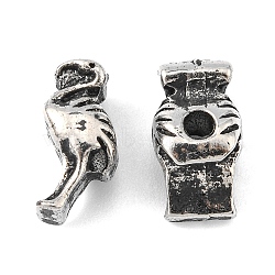 Alloy Beads, Red Crowned Crane, Antique Silver, 14x7x8mm, Hole: 2.5mm(PALLOY-E436-52AS)
