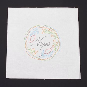 DIY Embroidery Fabric with Eliminable Pattern, Embroidery Cloth, Square, Word, 28x27.6x0.05cm
