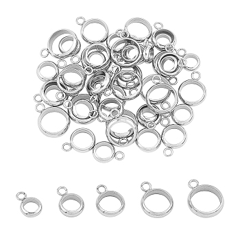 304 Stainless Steel Tube Bails, Loop Bails, Ring, Stainless Steel Color, 50pcs/box