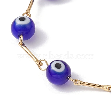 Lampwork Evil Eye Link Chain Bracelets(BJEW-JB10045-03)-3