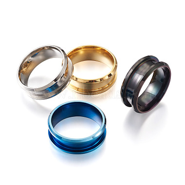 316L Titanium Steel Grooved Finger Ring Settings(FIND-TA0001-13)-5