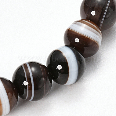 Natural Striped Agate/Banded Agate Beaded Stretch Bracelets(BJEW-Q692-03I)-2