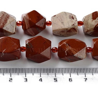 rouge naturel perles de jaspe brins(G-C182-12-02)-5