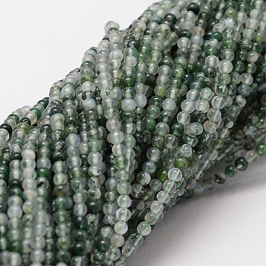 2mm Round Moss Agate Beads