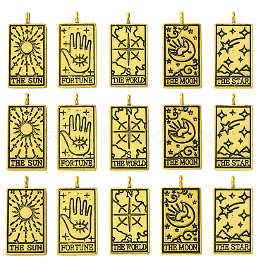 Antique Golden Mixed Shapes Alloy Pendants