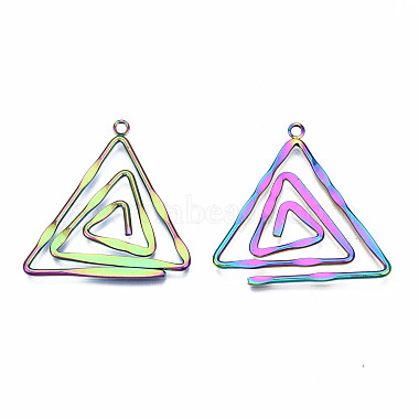 Eco-Friendly Rainbow Color Iron Pendants(IFIN-N009-017-RS)-2