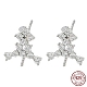 Rhodium Plated Tree 925 Sterling Silver Micro Pave Clear Cubic Zirconia Stud Earring Findings(STER-Q192-07P)-1