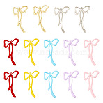 14Pcs 7 Colors  Spray Painted Alloy Pendants, Bowknot, Mixed Color, 45x26x4mm, Hole: 1.4mm, 2pcs/color(FIND-TA0004-71)