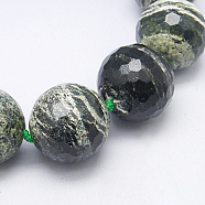 Natural Silver Line Jasper Beads Strands, Faceted, Round, 30mm(G-G213-30mm-28)