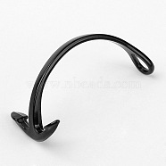 Alloy Anchor Hook Clasps, For Leather Cord Bracelets Making, Gunmetal, 58x28x6mm, Hole: 9x6mm(PALLOY-D350-B)