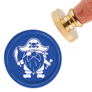 Brass Wax Seal Stamp with Handle, for DIY Scrapbooking, Human Pattern, 3.5x1.18 inch(8.9x3cm)(AJEW-WH0184-0238)