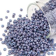 TOHO Round Seed Beads, Japanese Seed Beads, (1204) Opaque Light Blue Amethyst Marbled, 11/0, 2.2mm, Hole: 0.8mm,  about 50000pcs/pound(SEED-TR11-1204)