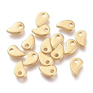 201 Stainless Steel Charms, Magatama, Golden, 5.5x3.5x1mm, Hole: 1mm(X-STAS-K212-08G)