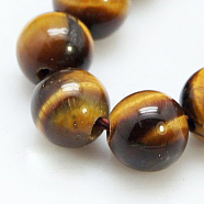 Natural Tiger Eye Beads Strands, Round, 14mm, Hole: 1~2mm, about 14pcs/strand, 8 inch(X-G-C076-14mm-1B)