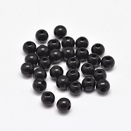 Round Acrylic Beads, Black, 4mm, Hole: 1.5mm, about 16565pcs/500g(MACR-D288-4mm)
