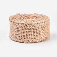 Linen Rolls, Jute Ribbons For Craft Making, BurlyWood, 2.5cm(OCOR-WH0027-A-01)