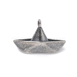 925 Sterling Silver Pendants, Antique Silver, Sailboat, 11.5x17x6mm, Hole: 1.2mm(STER-R001-04S-03)