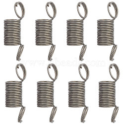 150Pcs Iron Spring Bead Clamps for Beading Jewelry Making, Gunmetal, 13.9x4mm, Hole: 3.2mm(FIND-SC0004-31)