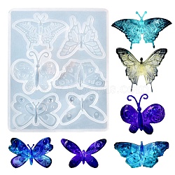 DIY Butterfly Ornament Silicone Molds, Resin Casting Molds, for UV Resin & Epoxy Resin Craft Making, White, 108x88.5x8mm, Inner Diameter: 12~29x38~45mm(X-DIY-E055-20)