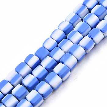 Handmade Polymer Clay Beads Strands, Cube, Cornflower Blue, 5x5x4.5mm, Hole: 2mm, about 85~86pcs/strand, 15.83 inch~16.06 inch(40.2~40.8cm)