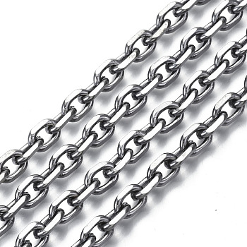 Unwelded Iron Cable Chains, Diamond Cut Chains, with Spool, Gunmetal, 8.8x6.2x1.7mm, about 32.8 Feet(10m)/roll