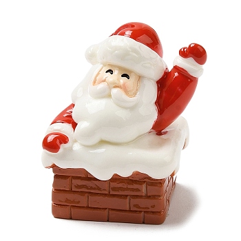 Christmas Theme Resin Display Decorations, for Car or Home Office Desktop Ornaments, Santa Claus, 29x26x35mm