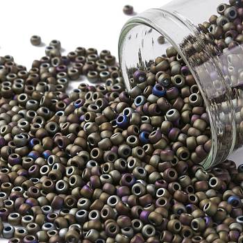 TOHO Round Seed Beads, Japanese Seed Beads, (614) Matte Color Iris Brown, 11/0, 2.2mm, Hole: 0.8mm, about 1110pcs/bottle, 10g/bottle