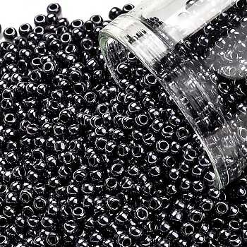TOHO Round Seed Beads, Japanese Seed Beads, (90) Metallic Amethyst Gun Metal, 11/0, 2.2mm, Hole: 0.8mm, about 50000pcs/pound
