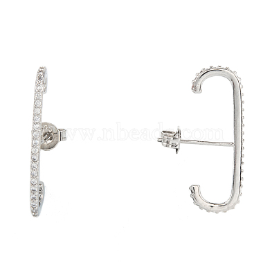 Brass with Crystal Rhinestone Stud Earrings(EJEW-D252-01P)-2