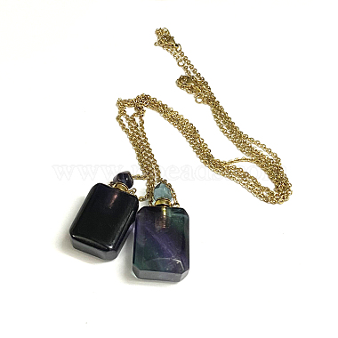 Colliers pendants pour bouteille de parfum en fluorite naturelle(G-K295-B-G)-2