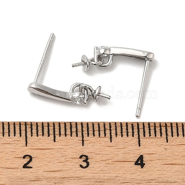 серьги-гвоздики из стерлингового серебра с родиевым покрытием 925 с микропаве и фианитами(STER-P056-06P)-3