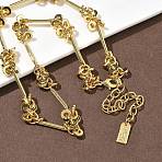 Brass Bar Link Chain with Disc Beads Necklaces for Women, Cadmium Free & Lead Free, Long-Lasting Plated, Rack Plating, Real 18K Gold Plated, 14.96 inch(38cm)(NJEW-G196-01G)