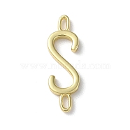 Rack Plating Brass Connector Charms, Cadmium Free & Lead Free, Long-Lasting Plated, Real 18K Gold Plated, Letter S, 22.5x7x1.5mm, Hole: 3x0.8mm(KK-P245-07G-S)