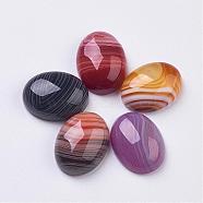 Natural Agate Cabochons, Dyed  & Heated, Oval, Mixed Color, 16~16.5x12~12.5x6mm(G-G952-10)