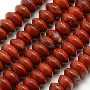 Rondelle Natural Red Jasper Beads Strands, 6.5x3mm, Hole: 1mm, about 118pcs/strand, 15.7 inch(G-P062-07A)