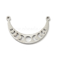 10Pcs 304 Stainless Steel Links, Moon Phase Links, Mooon, Stainless Steel Color, 21.5x14x1mm, Hole: 1mm(STAS-SZ0002-05P)