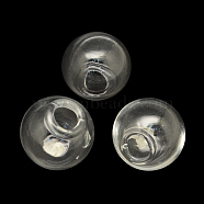 Round Handmade Blown Glass Globe Ball Bottles, for Glass Vial Pendants Making, Clear, 8mm, Hole: 3mm(X-BLOW-R002-8mm)