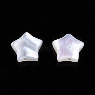 Natural White Shell Beads, Star, 5.5x5.5x2mm, Hole: 0.8mm(SSHEL-N032-54A)