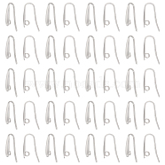 304 Stainless Steel Earring Hooks, with Horizontal Loop, Stainless Steel Color, 19x3mm, Hole: 2.5mm, 21 Gauge, Pin: 0.7x1mm, 50pcs/box(STAS-UN0018-21P)