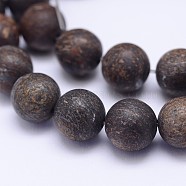 Natural Bronzite Beads Strands, Frosted, Round, 6mm, Hole: 1mm, about 63pcs/strand, 15.5 inch(X-G-D745-6mm)