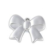 CCB Plastic Pendants, Bowknot, Platinum, 40.5x55x9mm, Hole: 3mm(CCB-Z001-04P-03)