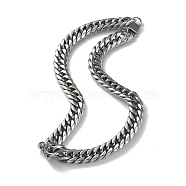 304 Stainless Steel Cuban Link Chain Necklaces, Stainless Steel Color, 24.33 inch(61.8cm)(NJEW-P288-19P)