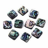 Natural Abalone Shell/Paua Shell Beads, Rhombus, Colorful, 15.5x15.5x3.5mm, Hole: 1mm, Side Length: 12.5mm(SSHEL-T014-13A)