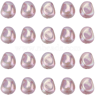 30Pcs Spray Painted ABS Plastic Beads, Imitation Pearl, Oval, Dyed, AB Color Plated, Old Rose, 16x13.5x10mm, Hole: 2mm(KY-SC0002-09B)