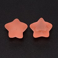 Frosted Resin Cabochons, Star, Light Salmon, 18x19x12mm(RESI-CJC0014-01A)