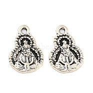 Tibetan Style Alloy Pendants, Cadmium Free & Lead Free, Gourd, Antique Silver, 16.5x11.5x1.5mm, Hole: 1.5mm, about 1219pcs/1000g(TIBE-P001-60AS)