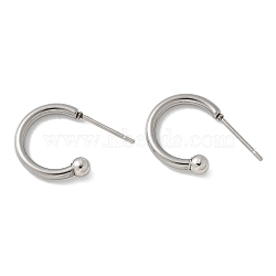 201 Stainless Steel Stud Earring, with 316 Surgical Stainless Steel Pin, Stainless Steel Color, 14x19x3.5mm, Pin: 0.8mm(STAS-C117-06A-P)