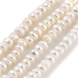 Natural Cultured Freshwater Pearl Beads Strands, Grade 5A, Rondelle, PapayaWhip, 2.8~3.2mm, Hole: 0.5mm, about 66pcs/strand, 7.68 inch(19.5cm)(PEAR-C003-33A)