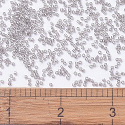 MIYUKI Delica Beads, Cylinder, Japanese Seed Beads, 11/0, (DB1485) Transparent Light Taupe Luster, 1.3x1.6mm, Hole: 0.8mm, about 2000pcs/10g(X-SEED-J020-DB1485)